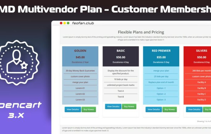TMD Multivendor Plan &mdash; Customer Membership