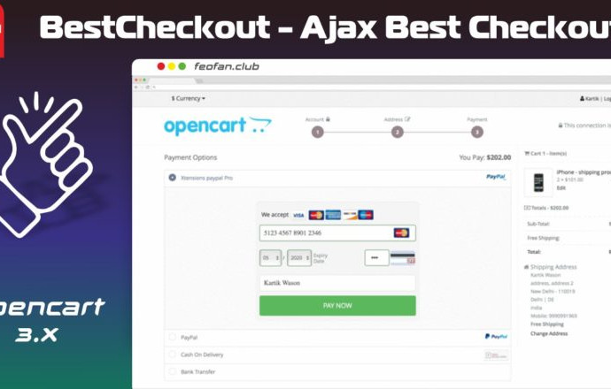 Xtensions Best Checkout &mdash; Ajax Best Checkout &mdash; Easy Quick n Boosted on opencart v5.0.3.4